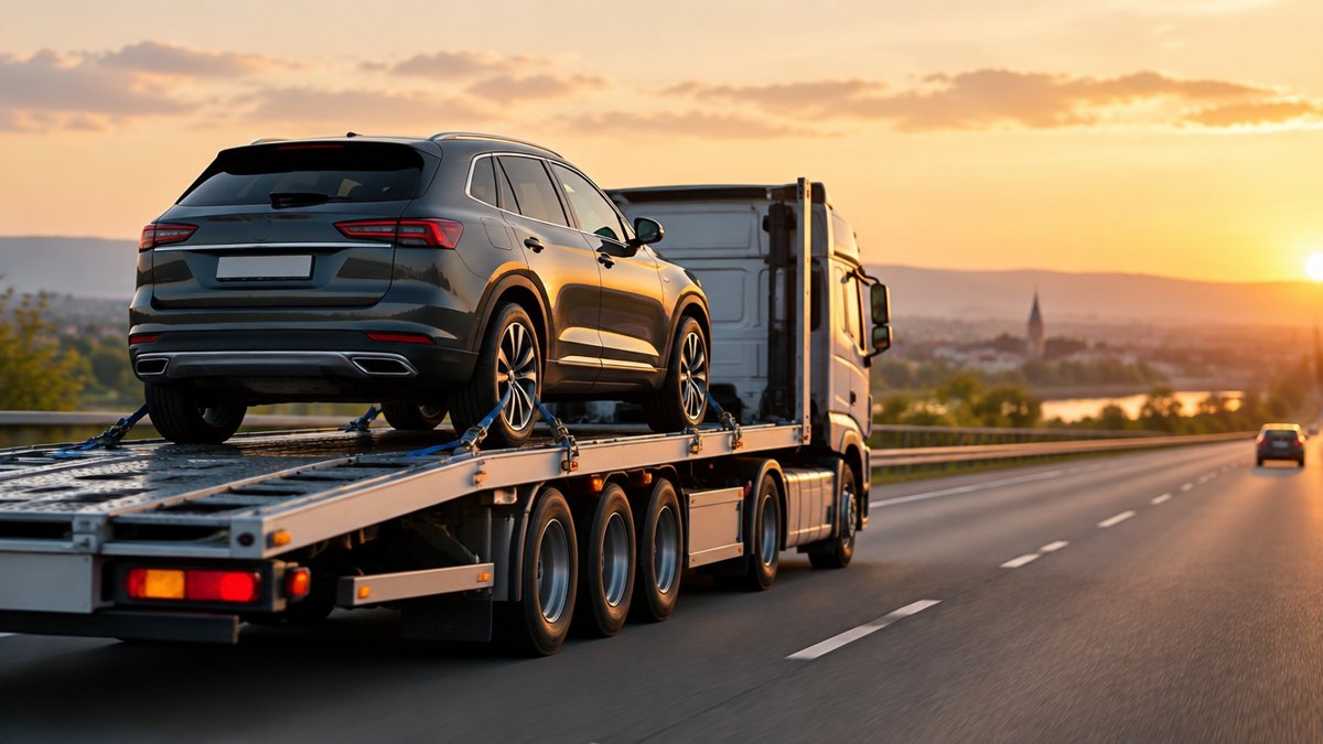 Une voiture d'occasion acheminée par un transporteur, achat à distance en confiance